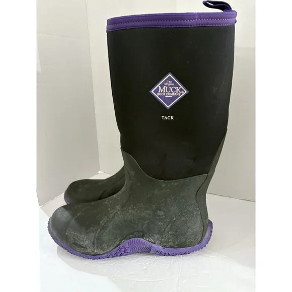 MUCK Tack Boots Classic Women's 11 Black/purple High Horse Farm Barn - Picture 5 of 8